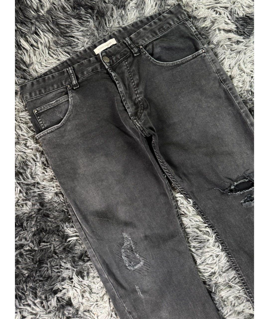 PIERRE BALMAIN Черные хлопковые прямые джинсы, фото 5