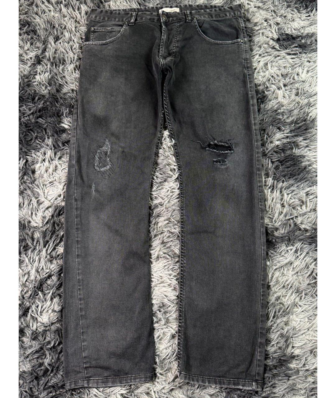 PIERRE BALMAIN Черные хлопковые прямые джинсы, фото 9