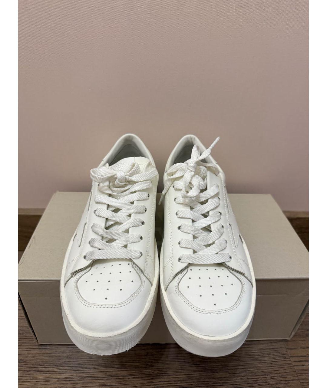 GOLDEN GOOSE Белые кожаные кеды, фото 2
