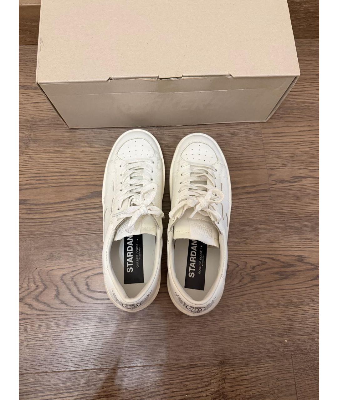 GOLDEN GOOSE Белые кожаные кеды, фото 3