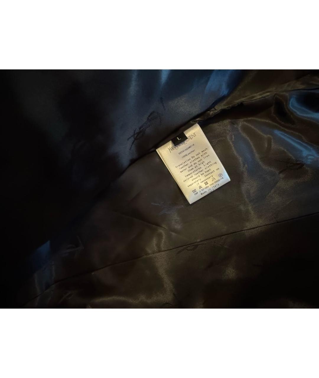 SAINT LAURENT Черная кожаная куртка, фото 3