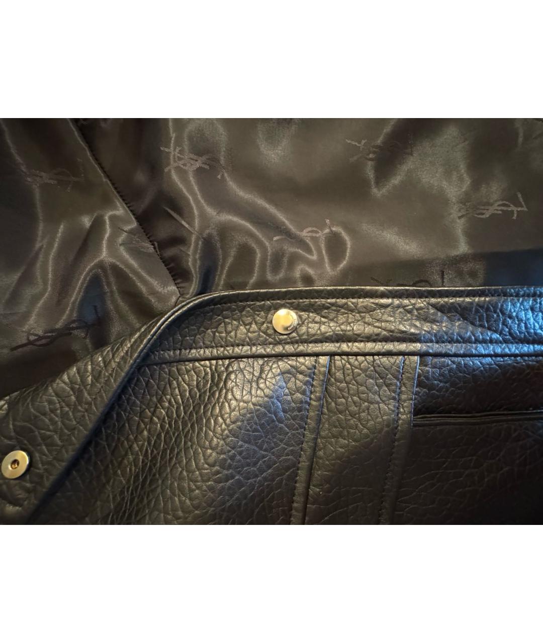 SAINT LAURENT Черная кожаная куртка, фото 4