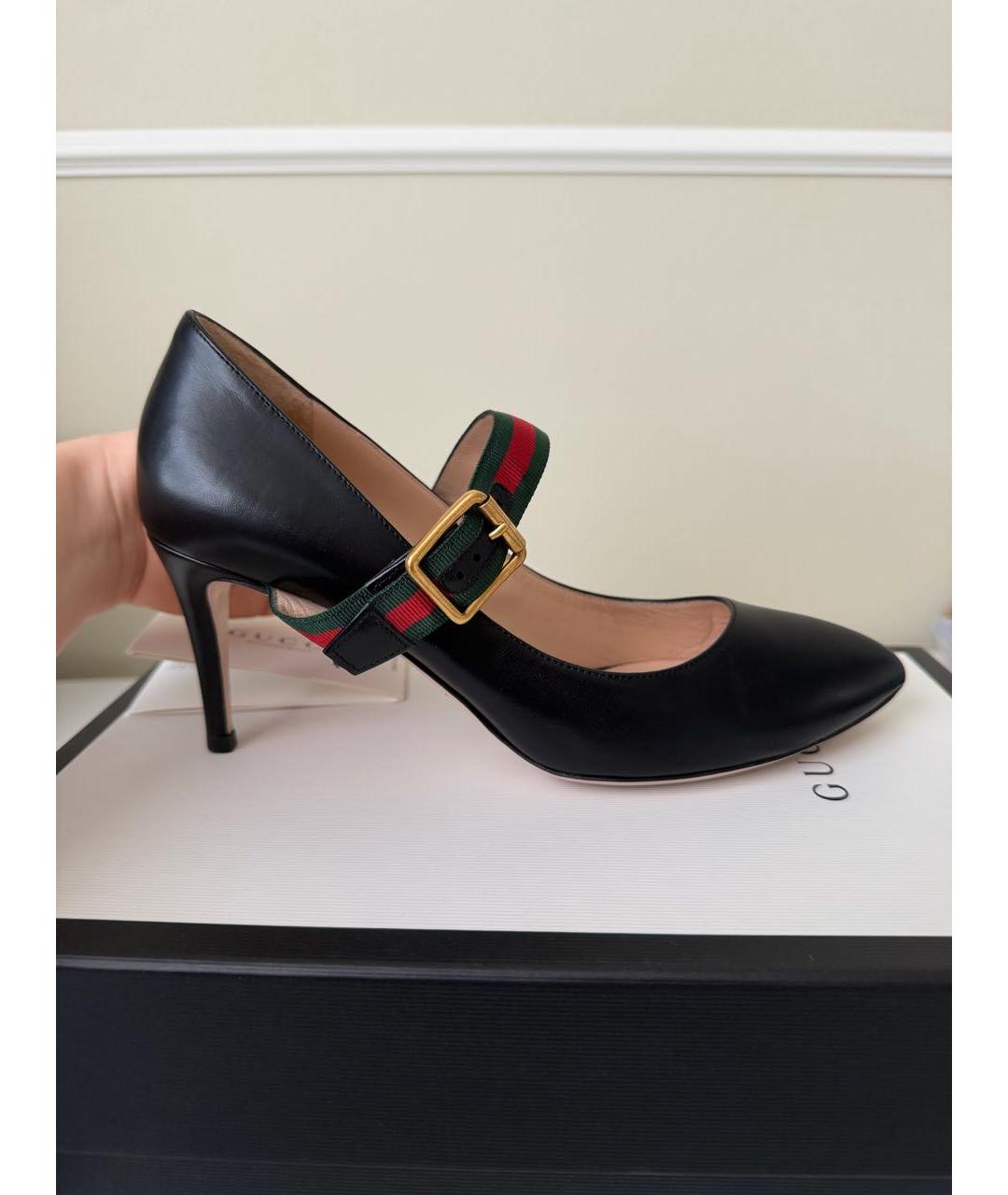 GUCCI Черные кожаные туфли, фото 9