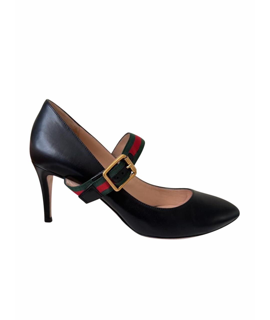GUCCI Черные кожаные туфли, фото 1