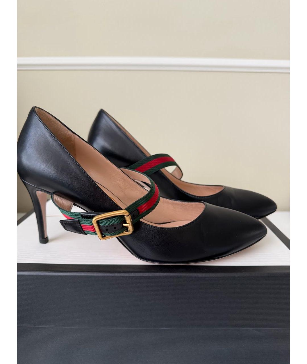 GUCCI Черные кожаные туфли, фото 8