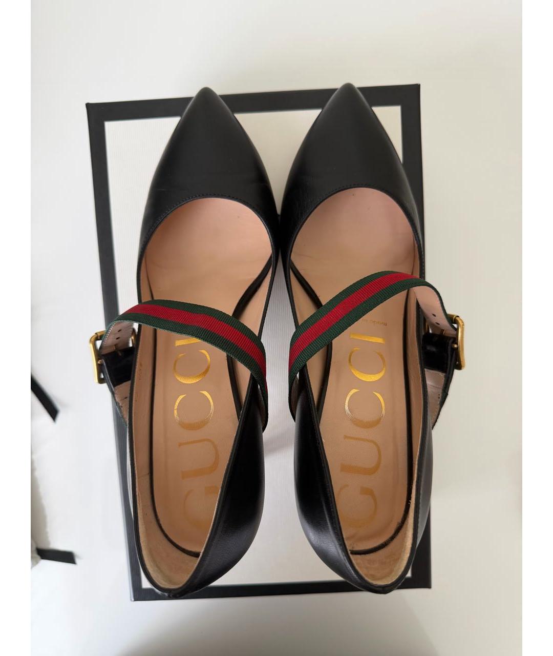 GUCCI Черные кожаные туфли, фото 3