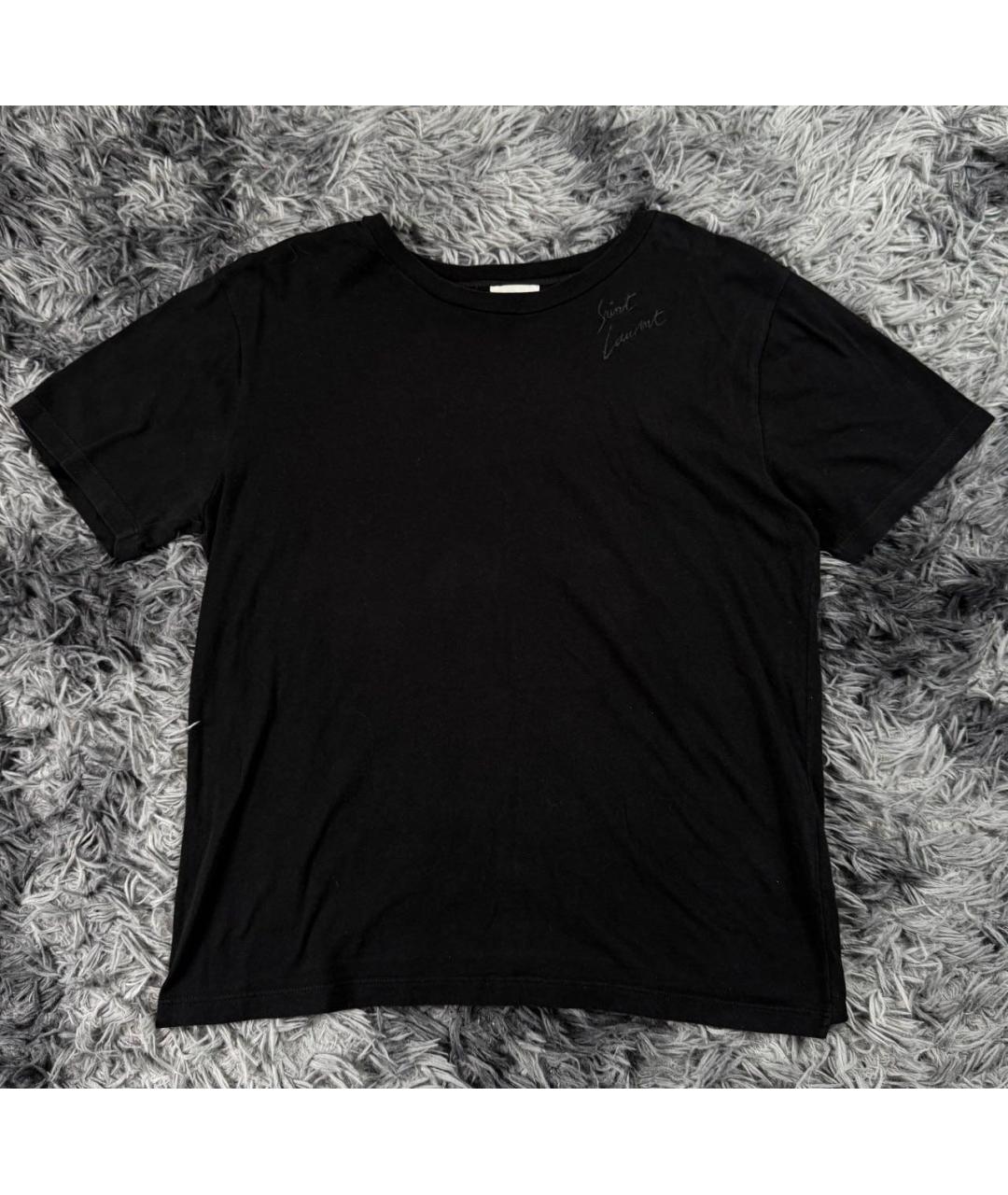 SAINT LAURENT Черная хлопковая футболка, фото 8