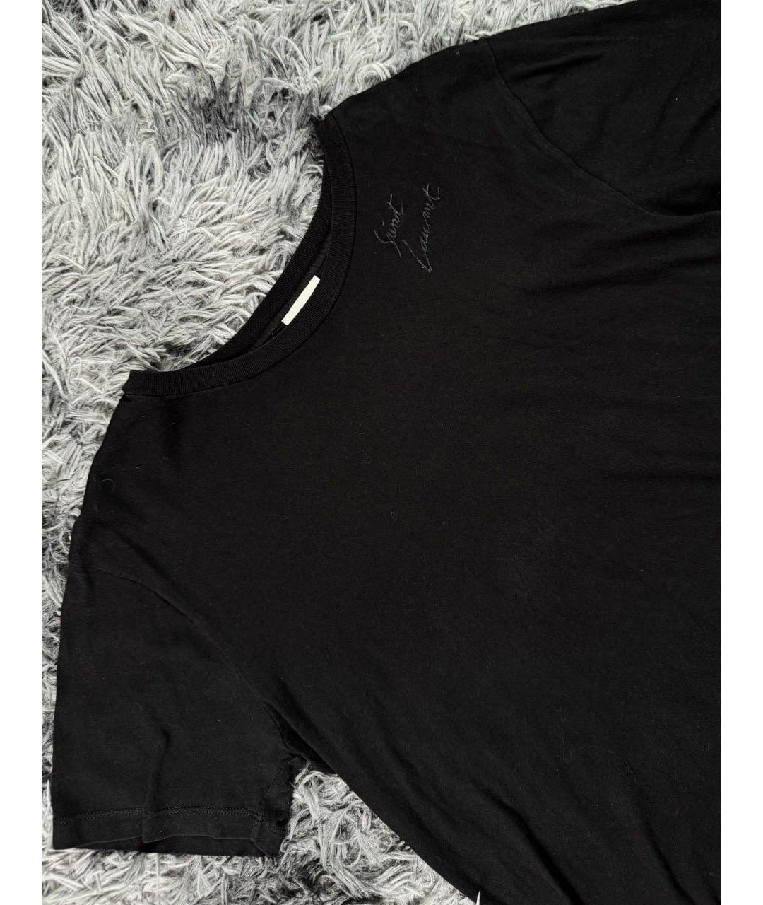 SAINT LAURENT Черная хлопковая футболка, фото 3