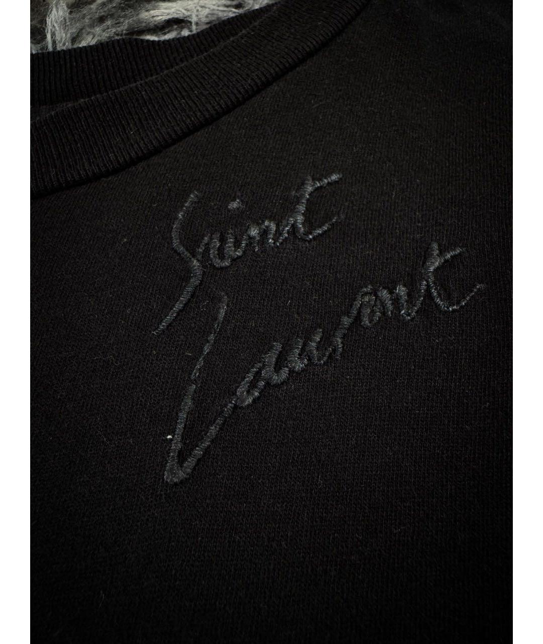 SAINT LAURENT Черная хлопковая футболка, фото 5