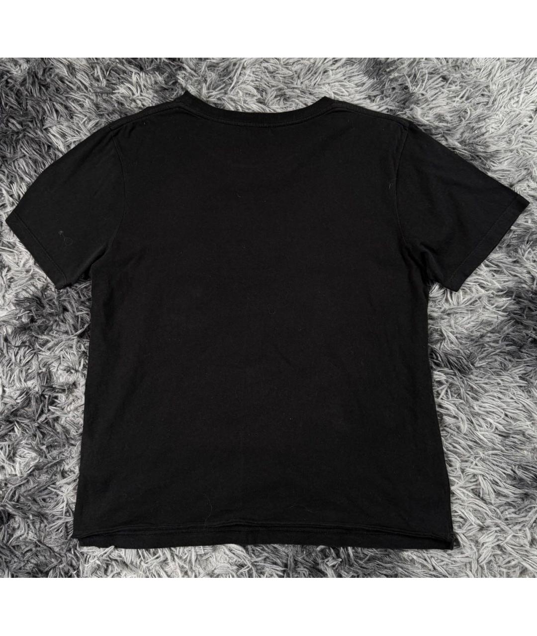 SAINT LAURENT Черная хлопковая футболка, фото 2