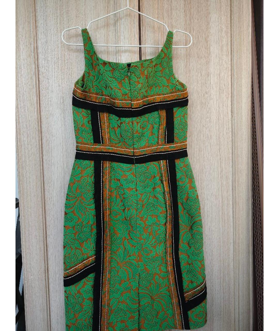 PRADA Зеленое хлопковое коктейльное платье, фото 2
