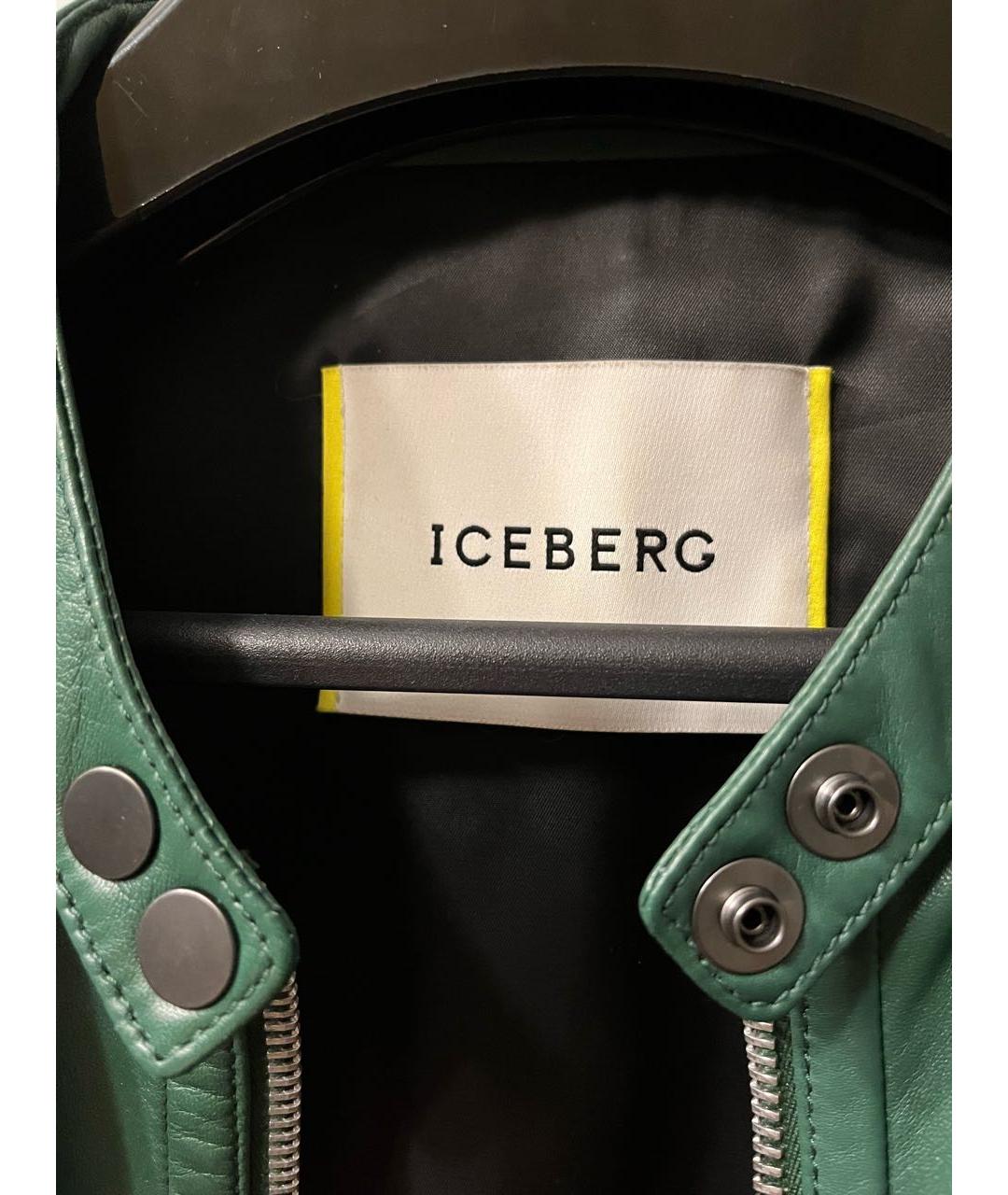 ICEBERG Зеленая кожаная куртка, фото 3