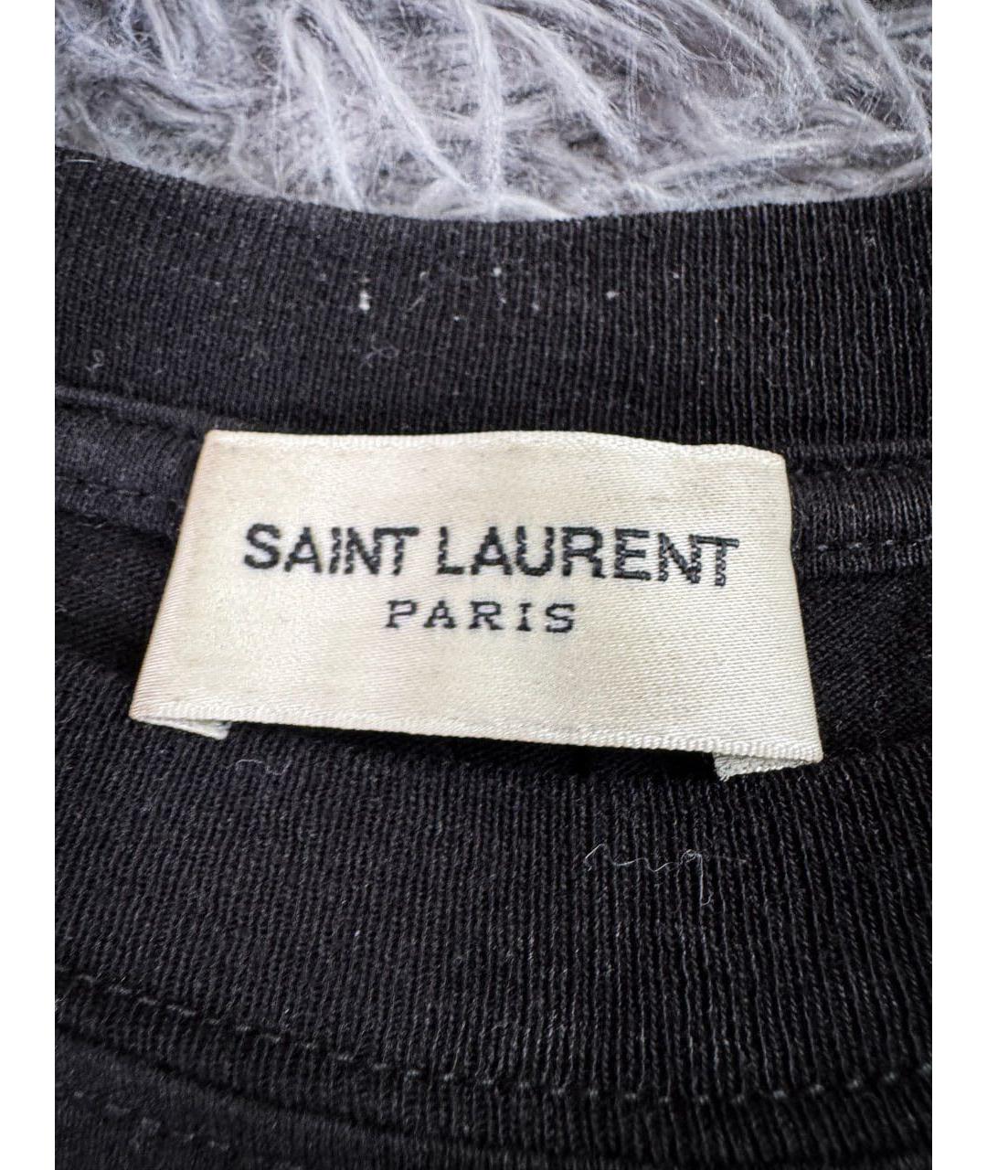 SAINT LAURENT Черная хлопковая футболка, фото 8