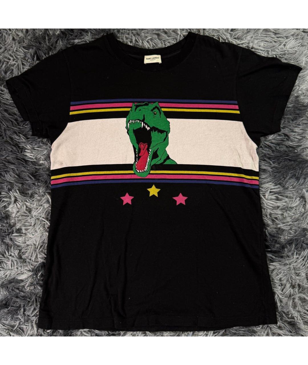 SAINT LAURENT Черная хлопковая футболка, фото 9