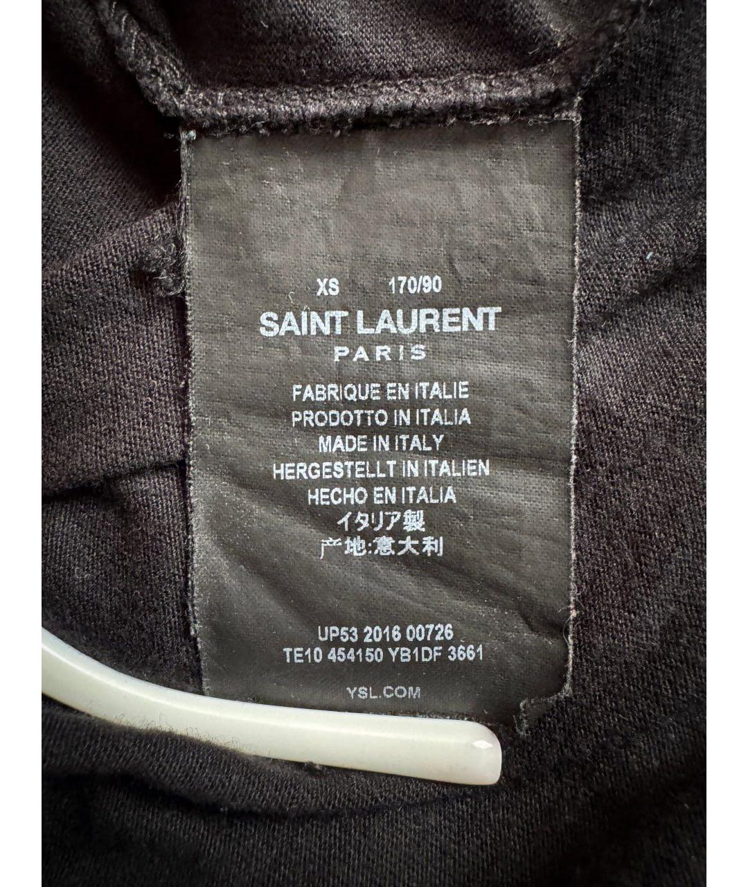 SAINT LAURENT Черная хлопковая футболка, фото 7
