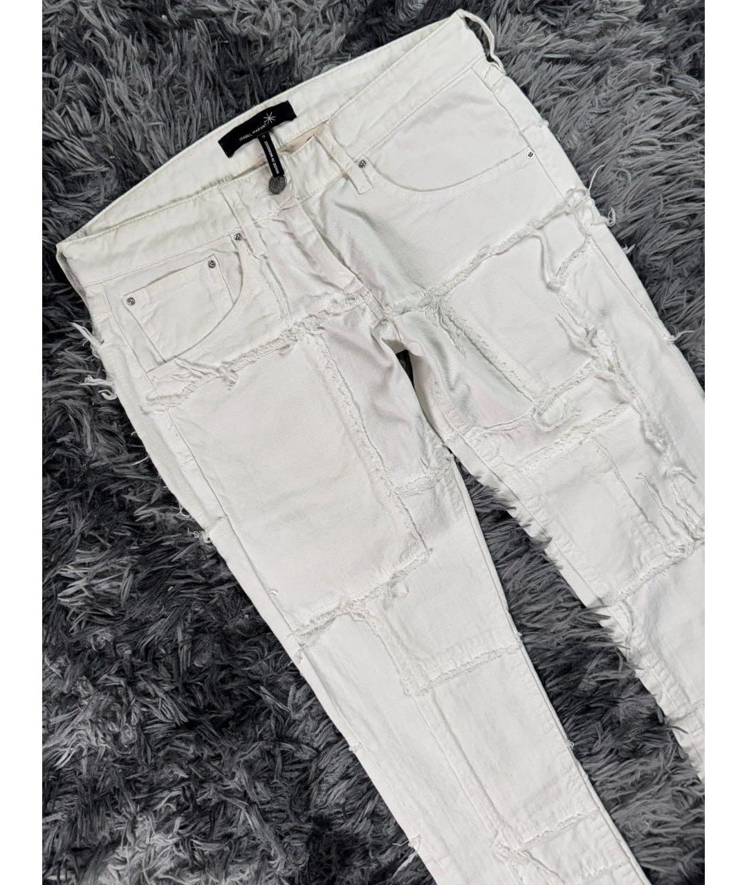 ISABEL MARANT Белые хлопковые джинсы слим, фото 4