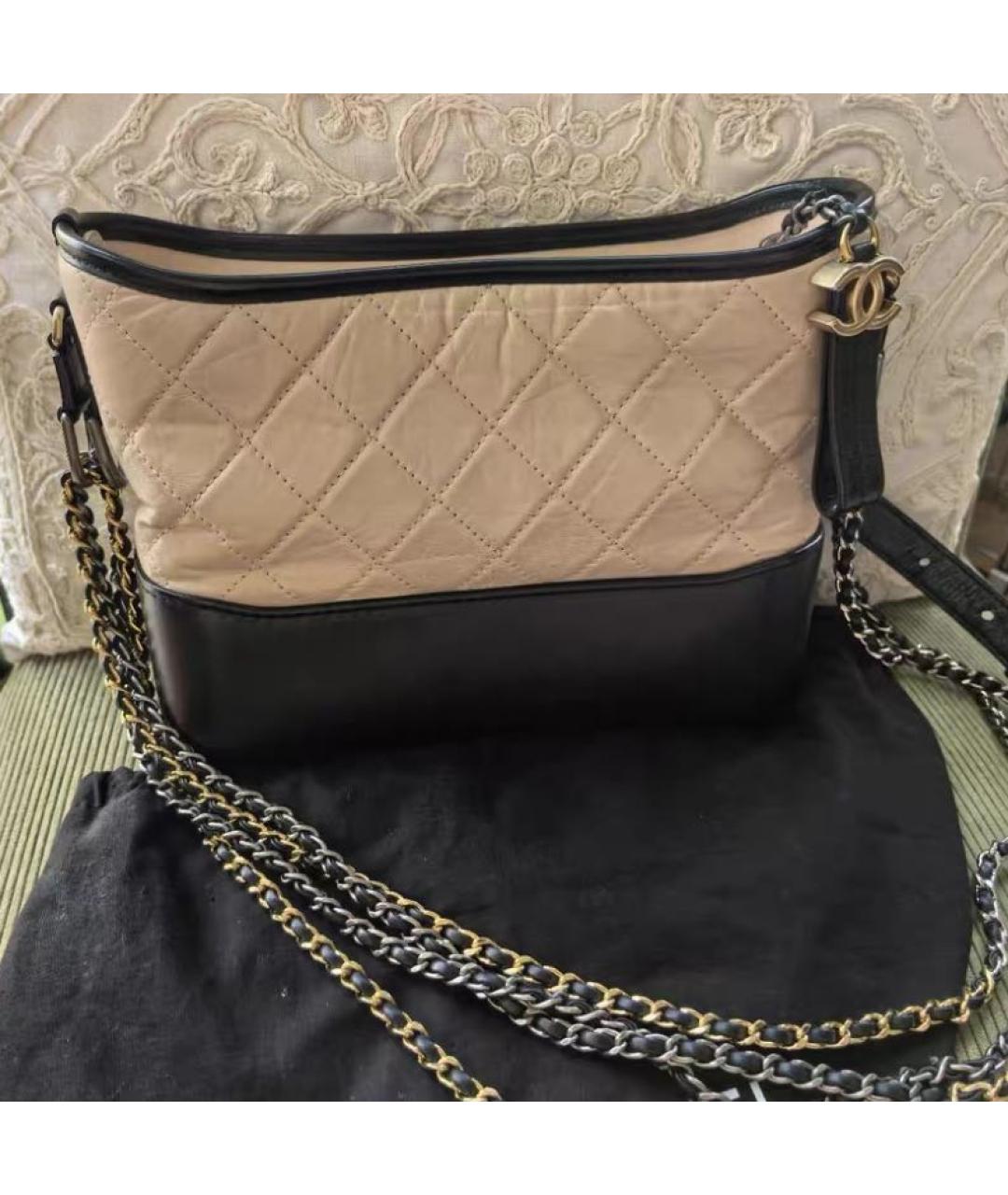 CHANEL Бежевая кожаная сумка через плечо, фото 2