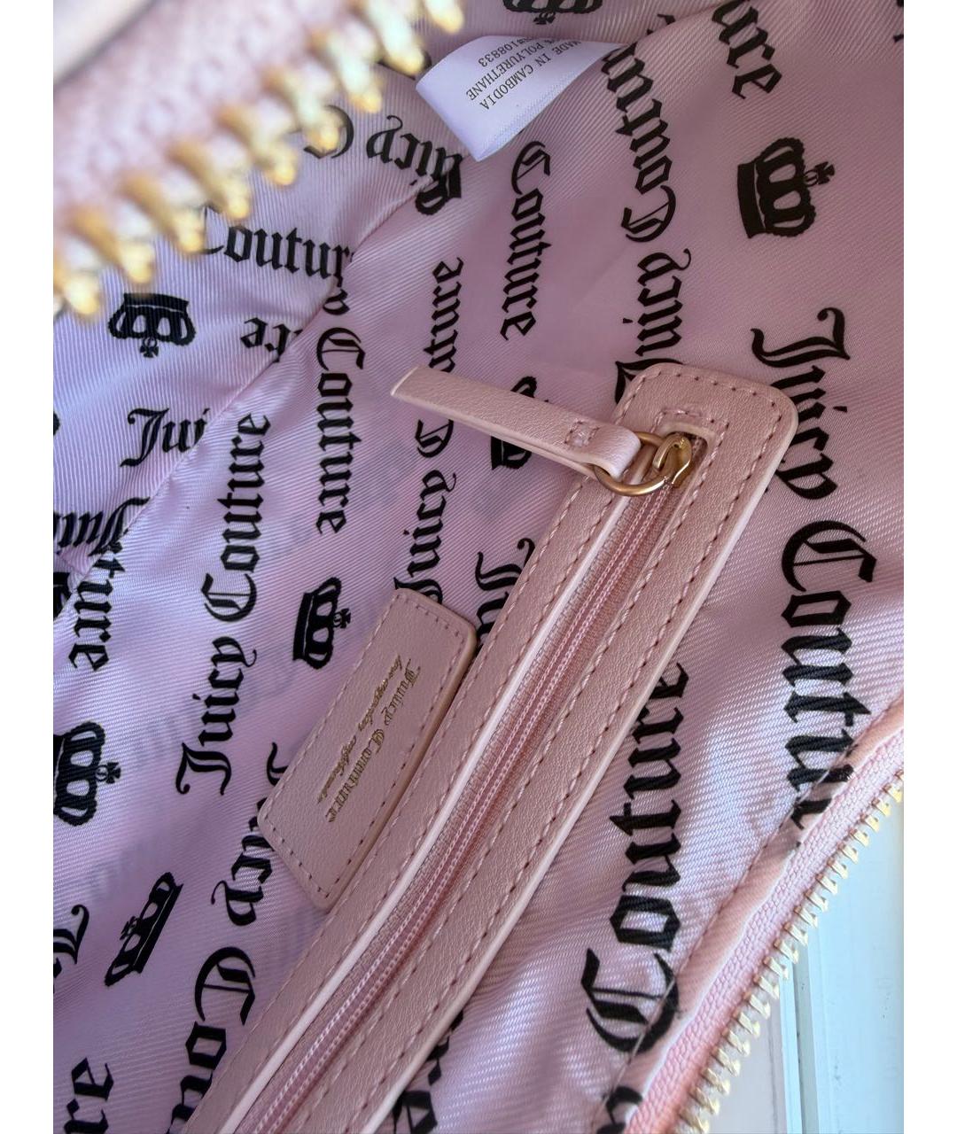 JUICY COUTURE Розовая сумка через плечо из искусственной кожи, фото 4