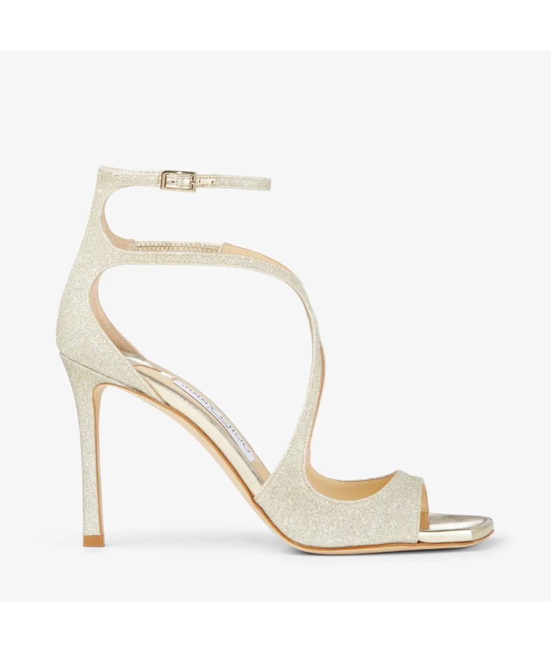 JIMMY CHOO Золотые босоножки, фото 4