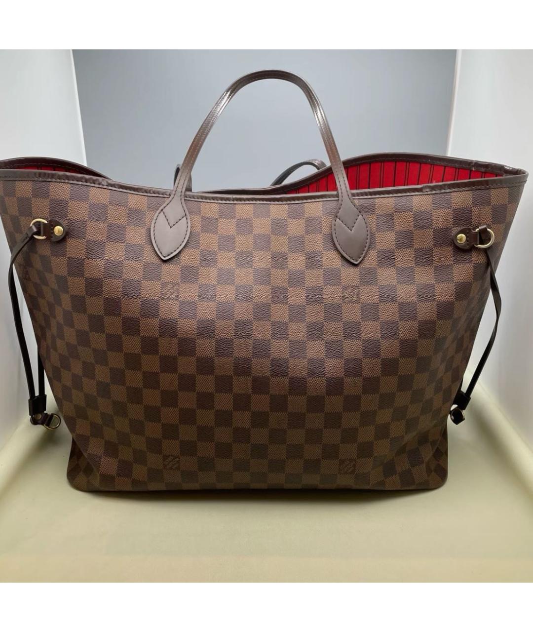 LOUIS VUITTON Коричневая канва сумка тоут, фото 6