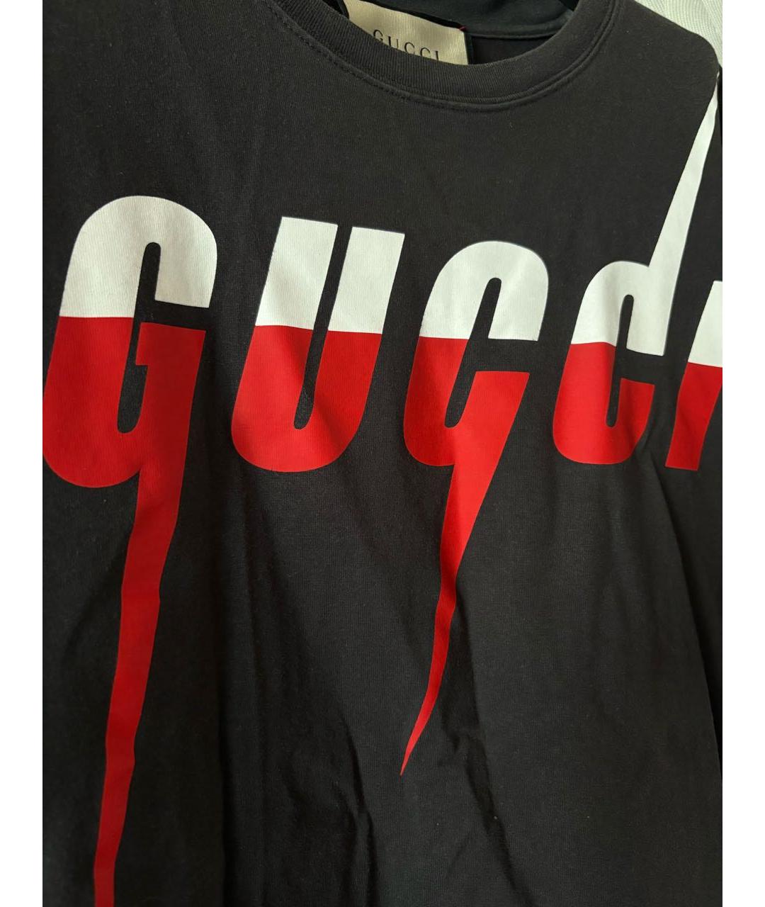 GUCCI Черная хлопковая футболка, фото 3