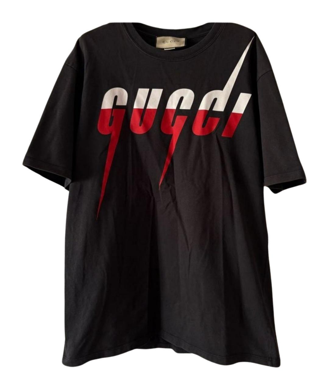 GUCCI Черная хлопковая футболка, фото 1