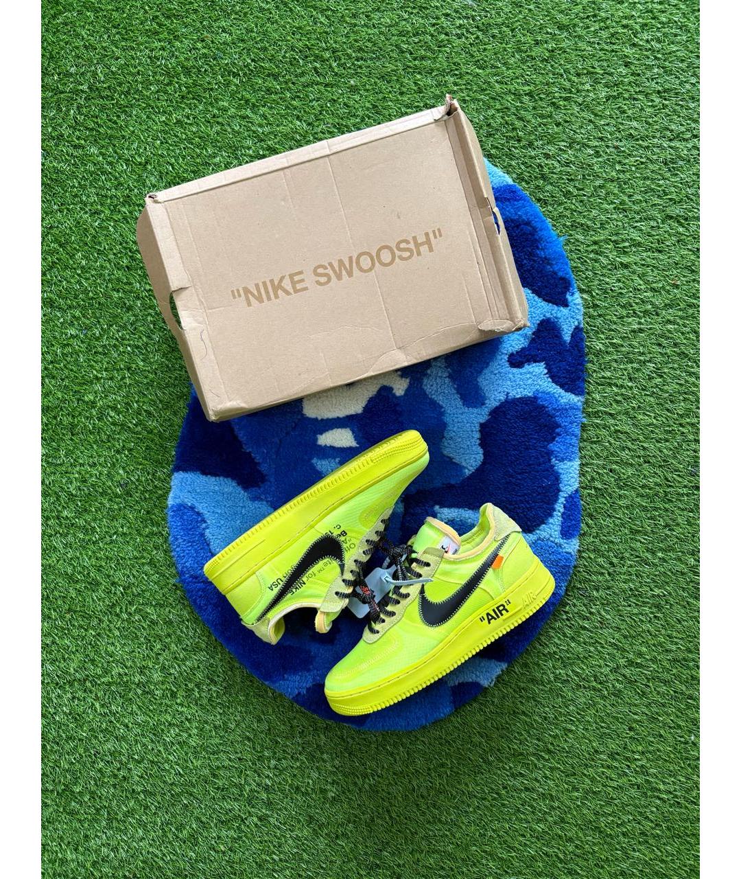 NIKE X OFF-WHITE Зеленые синтетические низкие кроссовки / кеды, фото 7