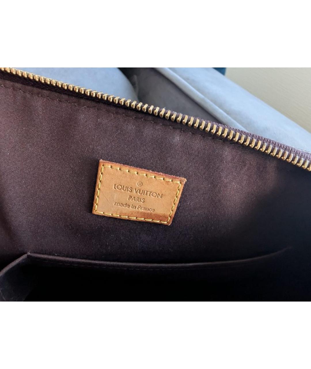 LOUIS VUITTON Бордовая сумка тоут из лакированной кожи, фото 9