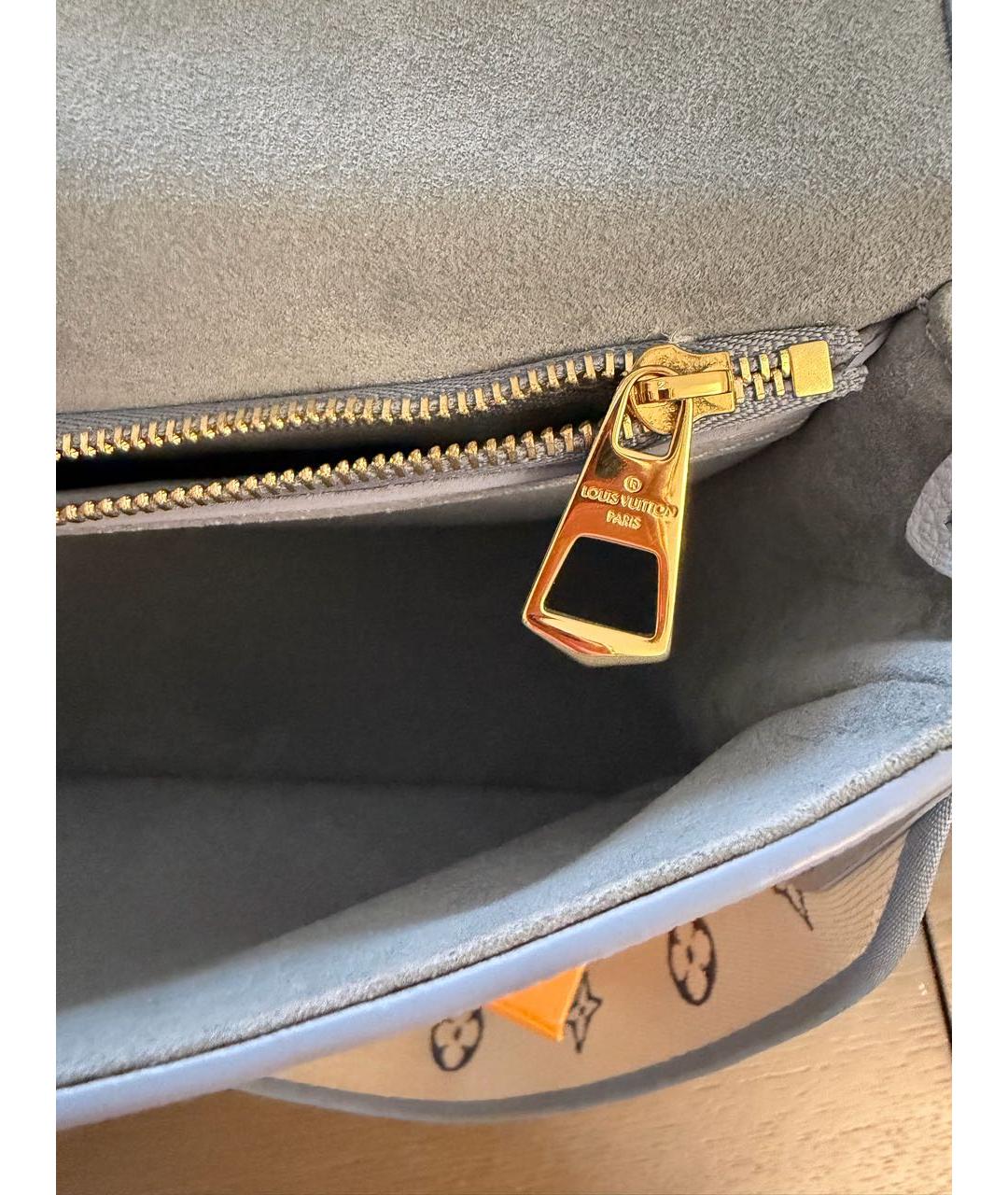 LOUIS VUITTON Голубая кожаная сумка через плечо, фото 7