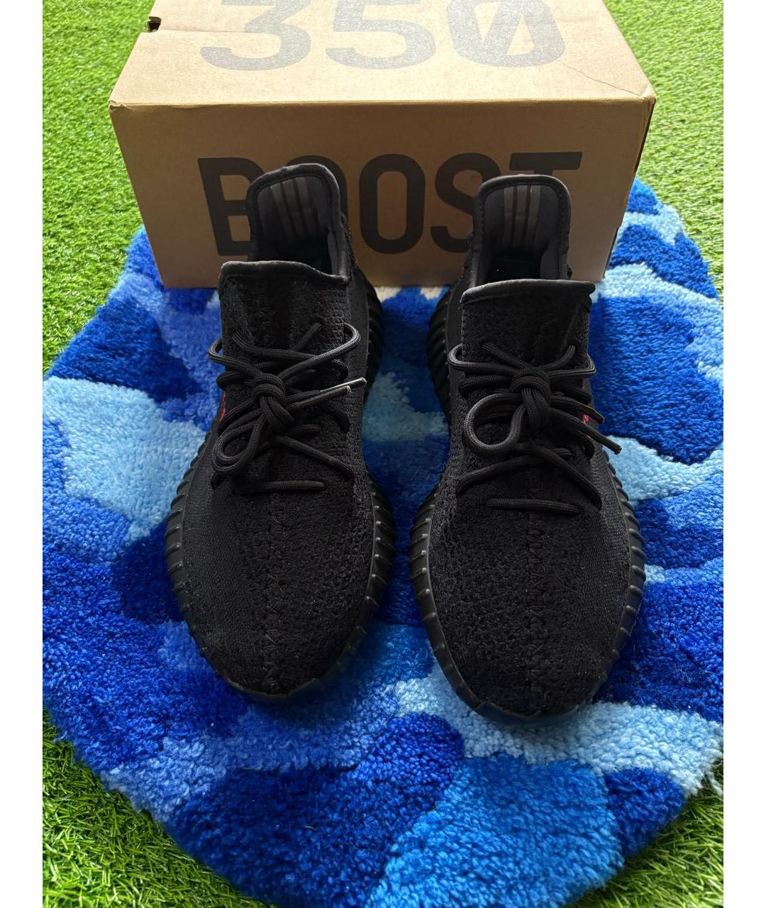 ADIDAS YEEZY Черные текстильные низкие кроссовки / кеды, фото 4
