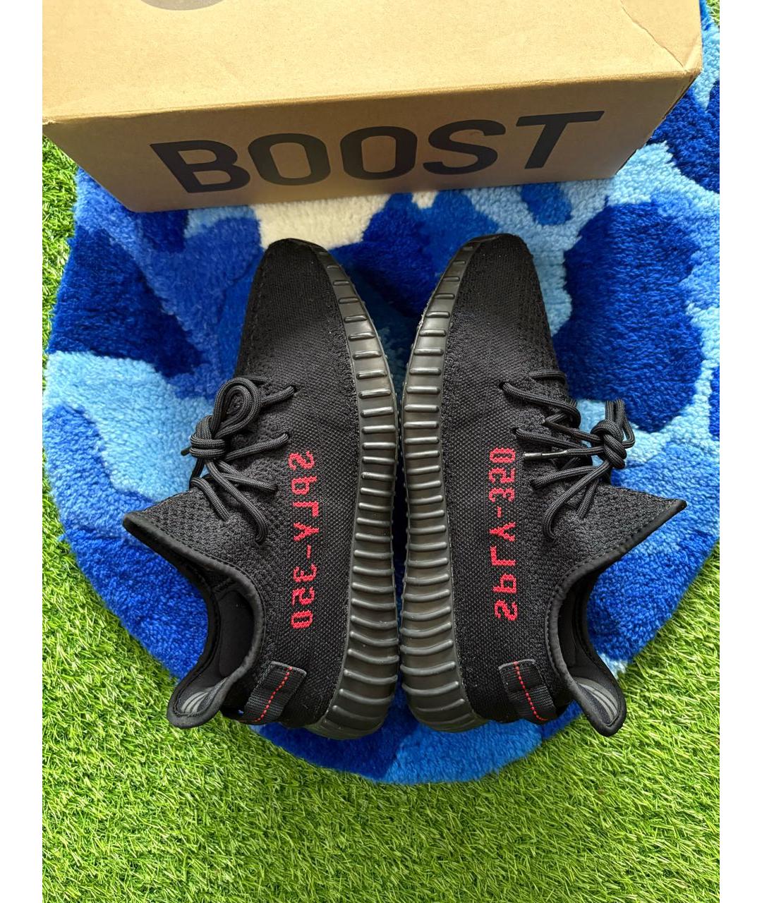 ADIDAS YEEZY Черные текстильные низкие кроссовки / кеды, фото 7