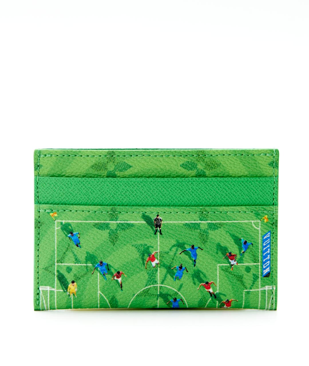 LOUIS VUITTON Зеленый кожаный кардхолдер, фото 2