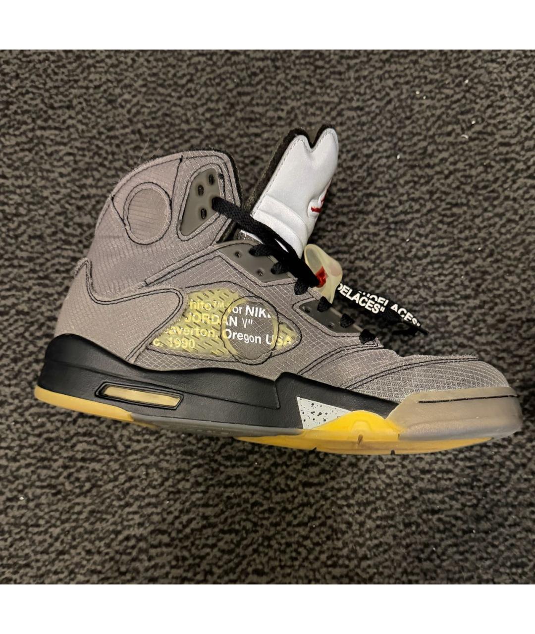 NIKE X OFF-WHITE Антрацитовые высокие кроссовки / кеды, фото 5