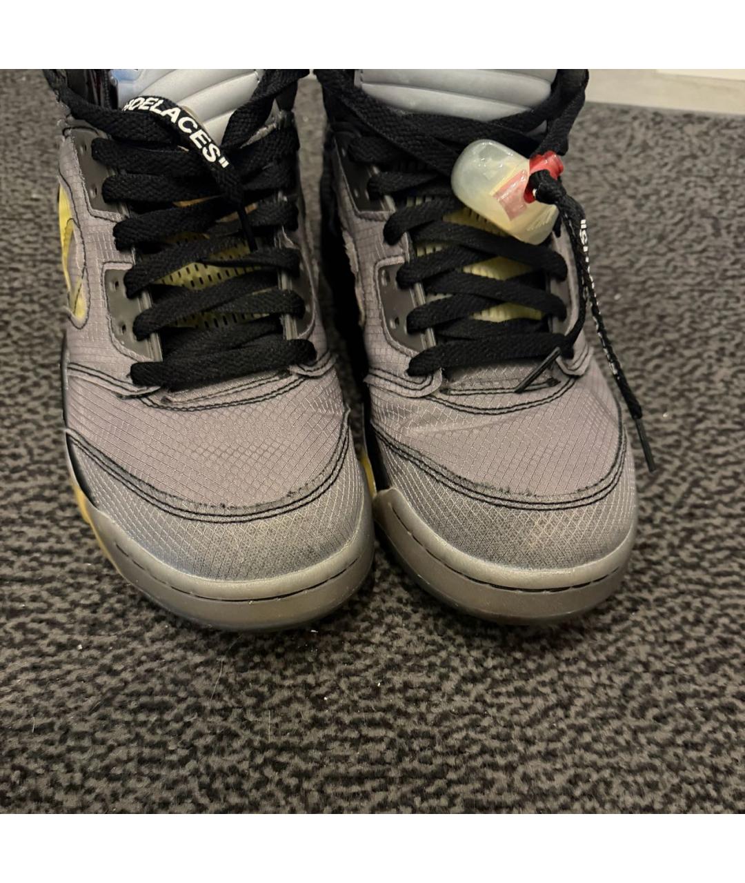 NIKE X OFF-WHITE Антрацитовые высокие кроссовки / кеды, фото 2