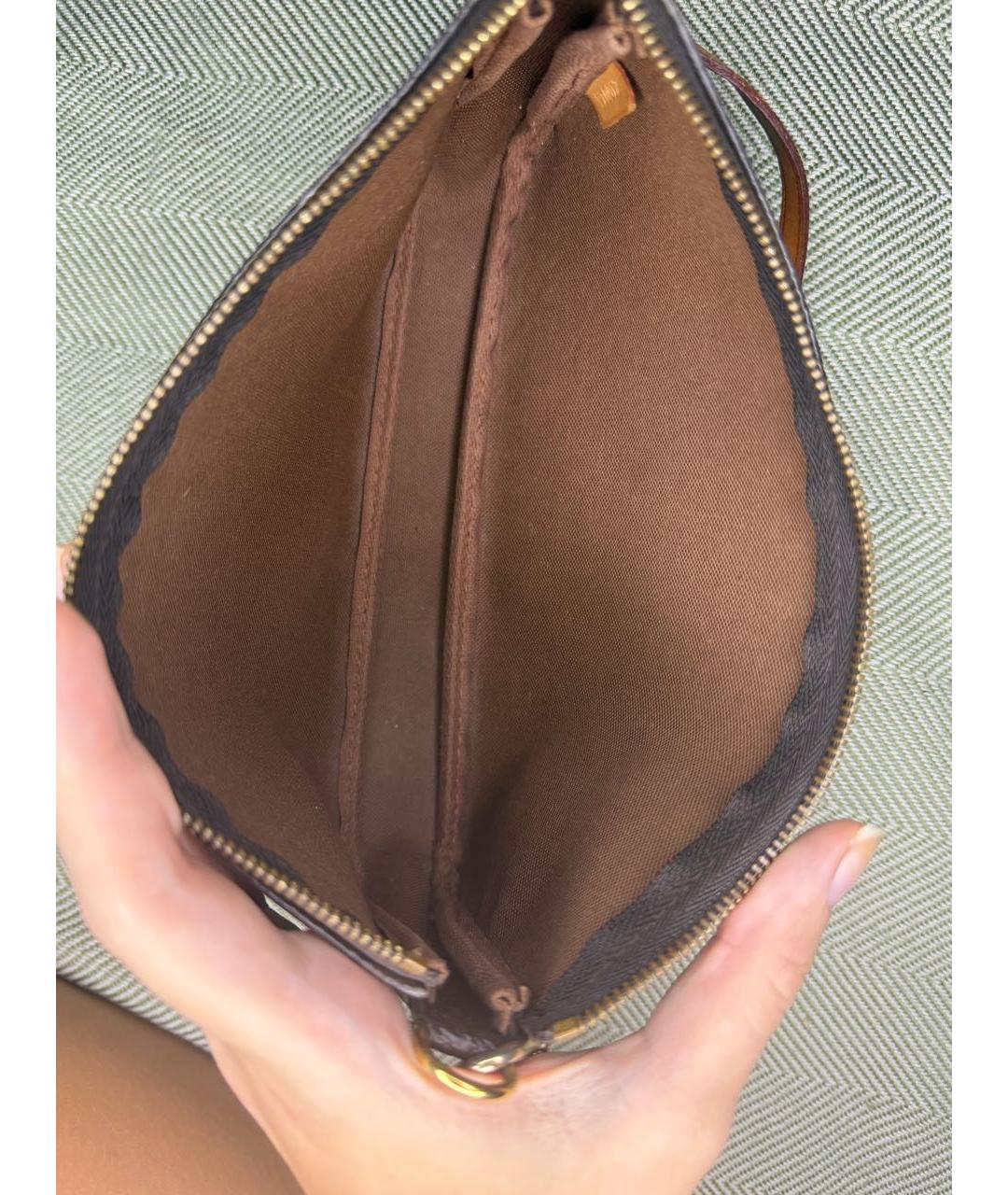 LOUIS VUITTON Коричневая канва сумка с короткими ручками, фото 5