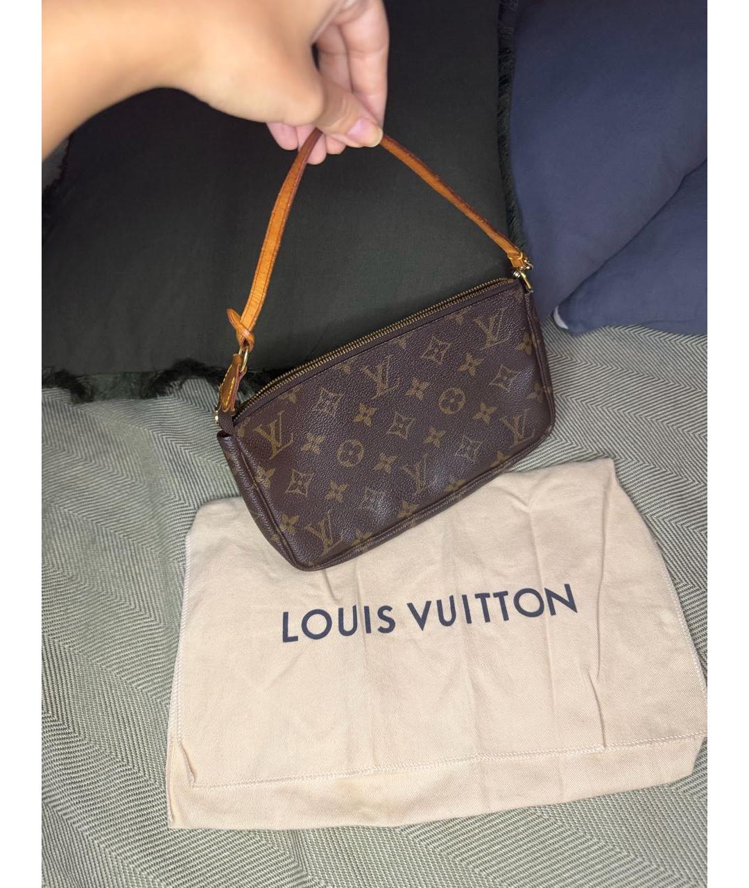 LOUIS VUITTON Коричневая канва сумка с короткими ручками, фото 2