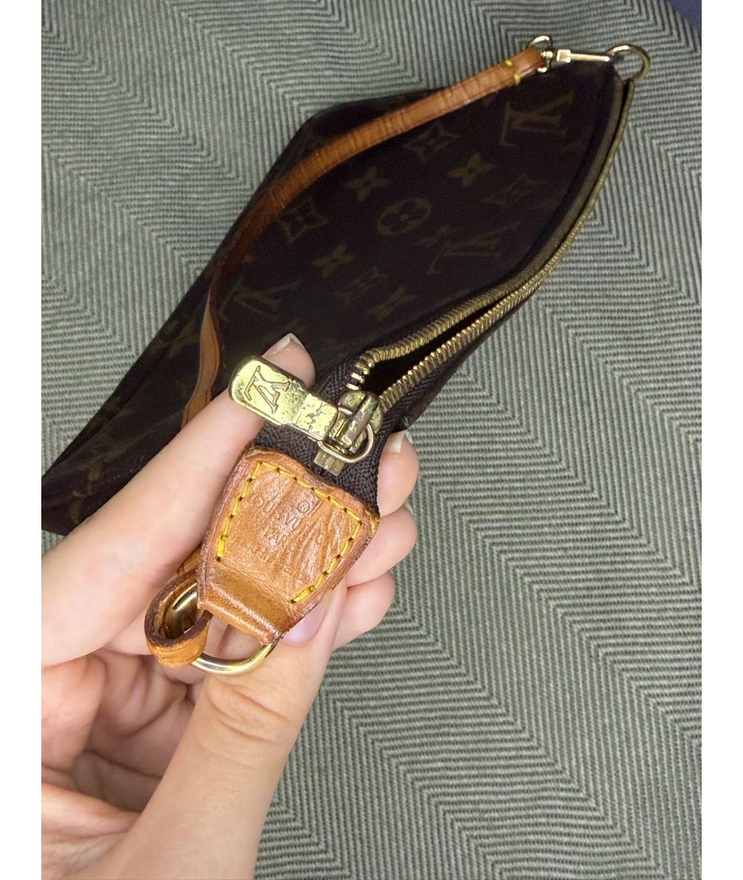 LOUIS VUITTON Коричневая канва сумка с короткими ручками, фото 6