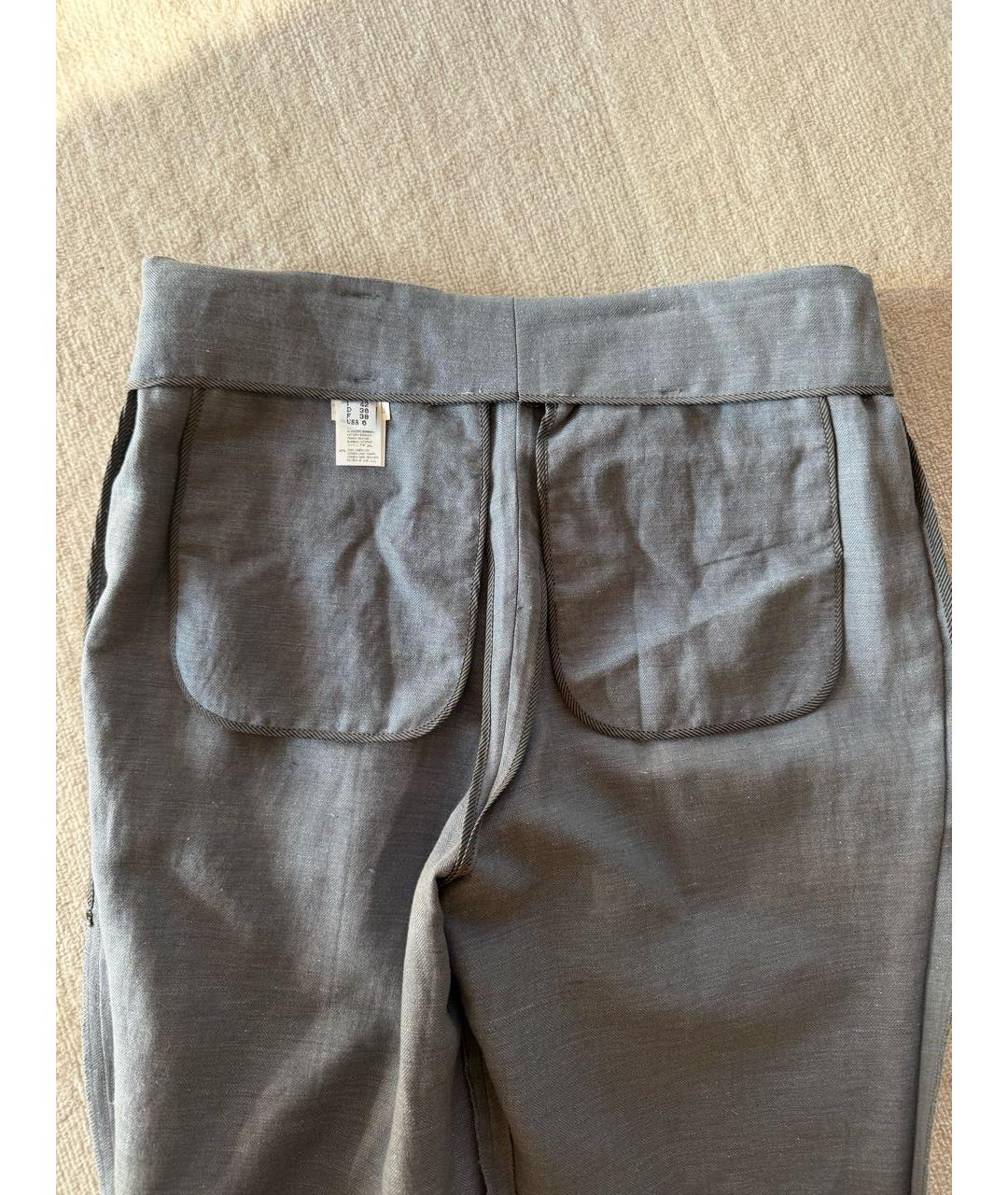 BRUNELLO CUCINELLI Серые хлопковые брюки узкие, фото 3