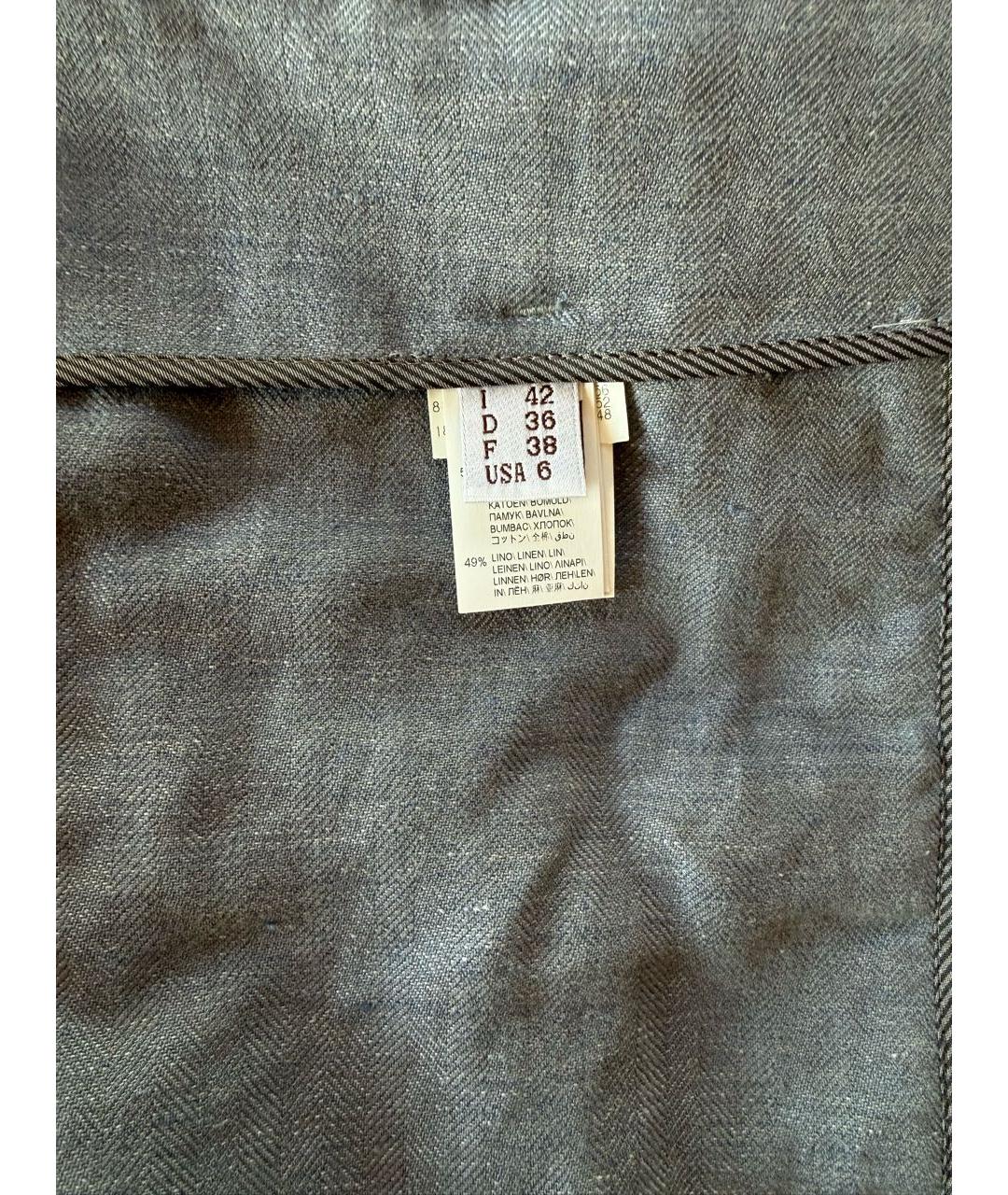BRUNELLO CUCINELLI Серые хлопковые брюки узкие, фото 6