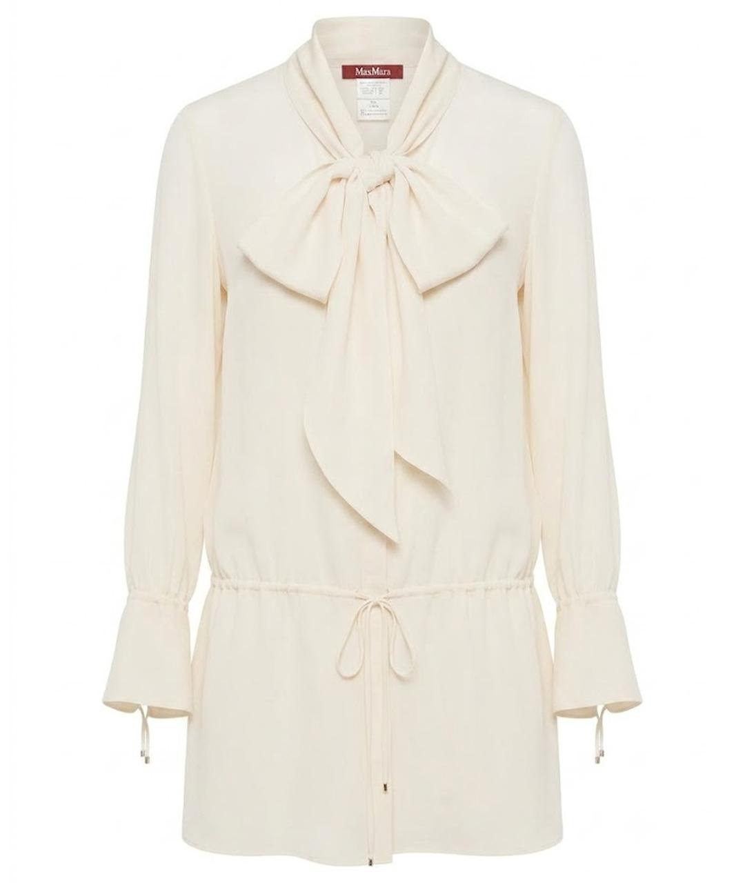 MAX MARA STUDIO Белая шелковая блузы, фото 1