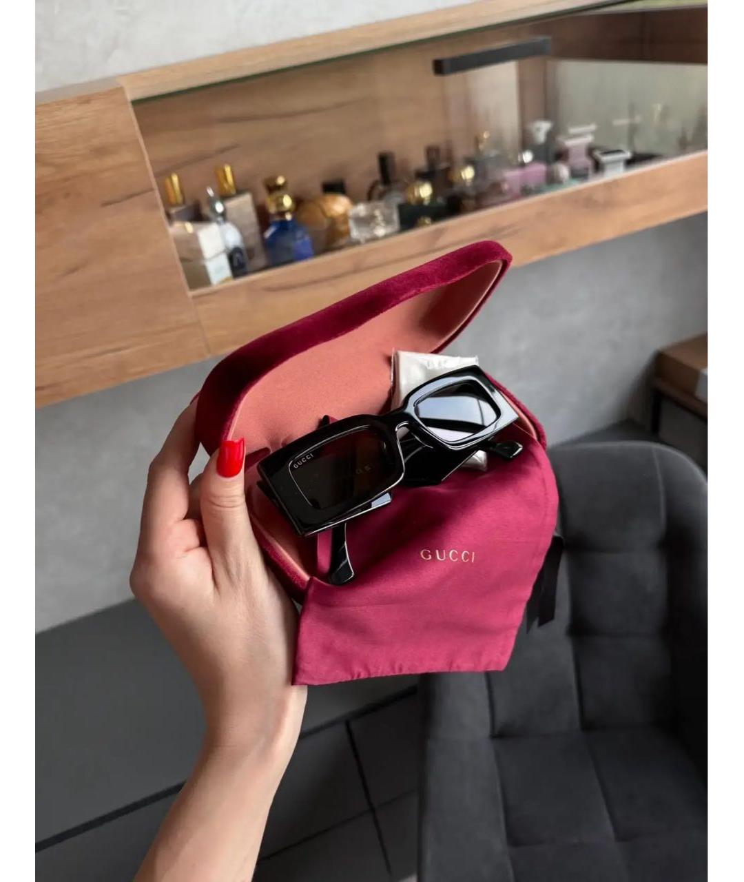 GUCCI Черные пластиковые солнцезащитные очки, фото 4