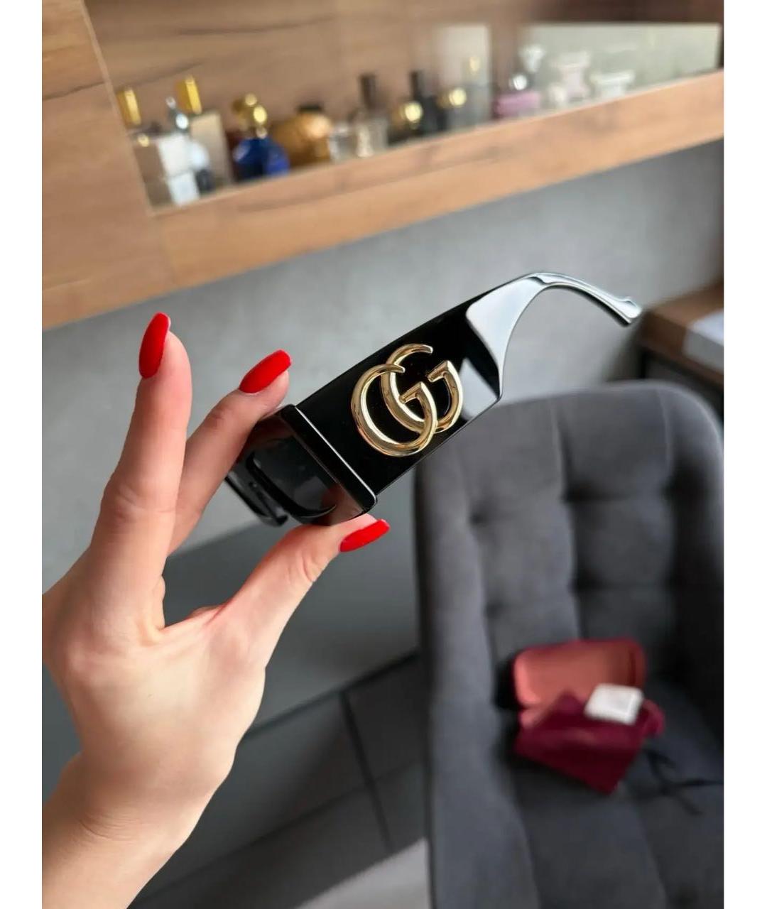 GUCCI Черные пластиковые солнцезащитные очки, фото 3