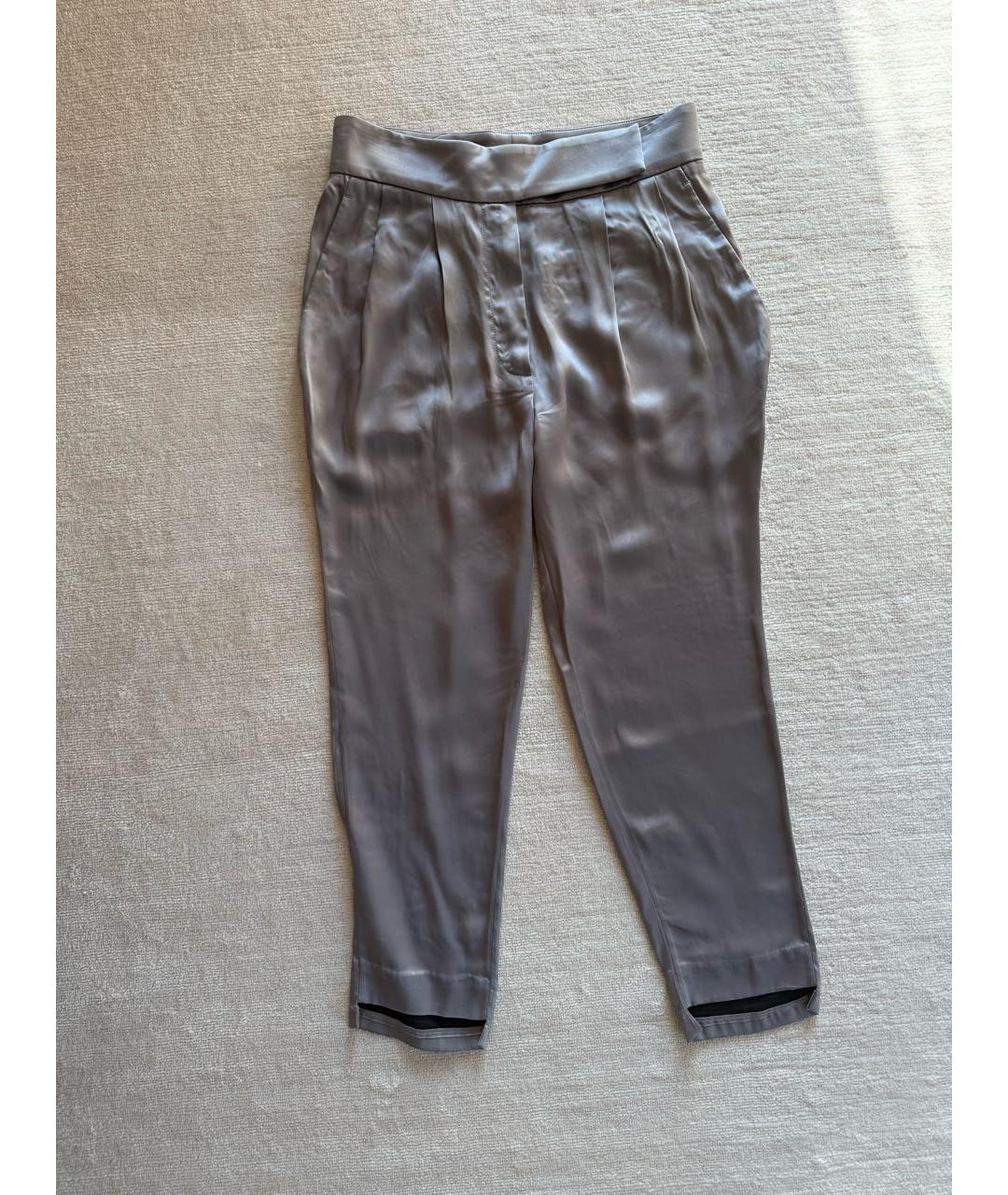 BRUNELLO CUCINELLI Антрацитовые ацетатные брюки узкие, фото 7