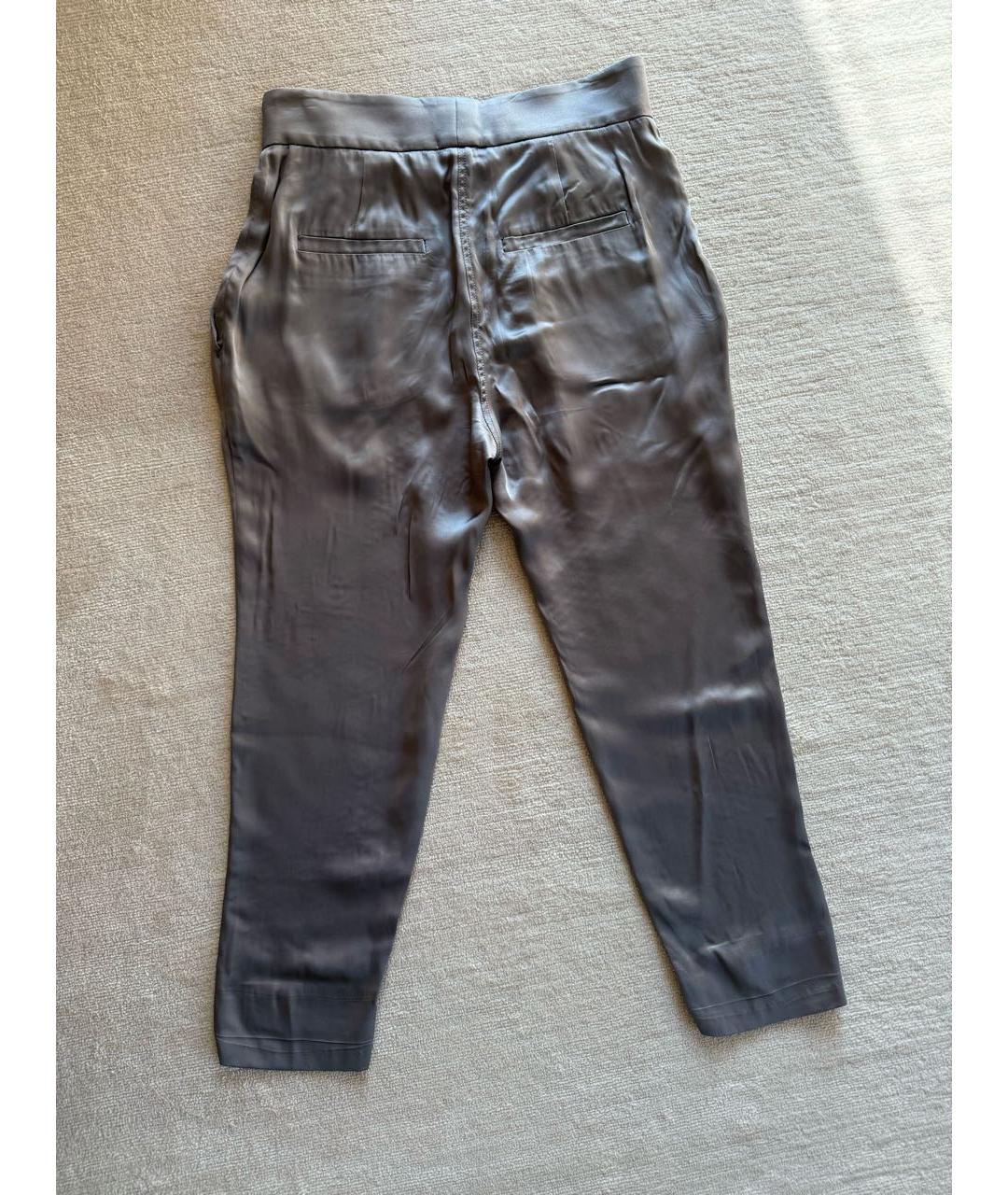 BRUNELLO CUCINELLI Антрацитовые ацетатные брюки узкие, фото 2