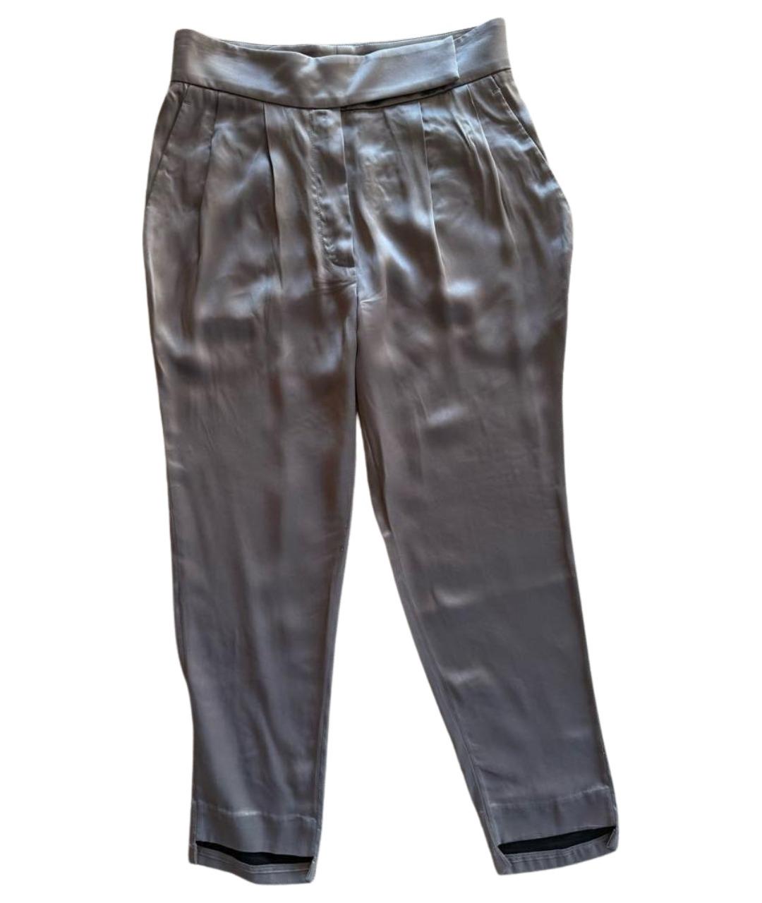 BRUNELLO CUCINELLI Антрацитовые ацетатные брюки узкие, фото 1
