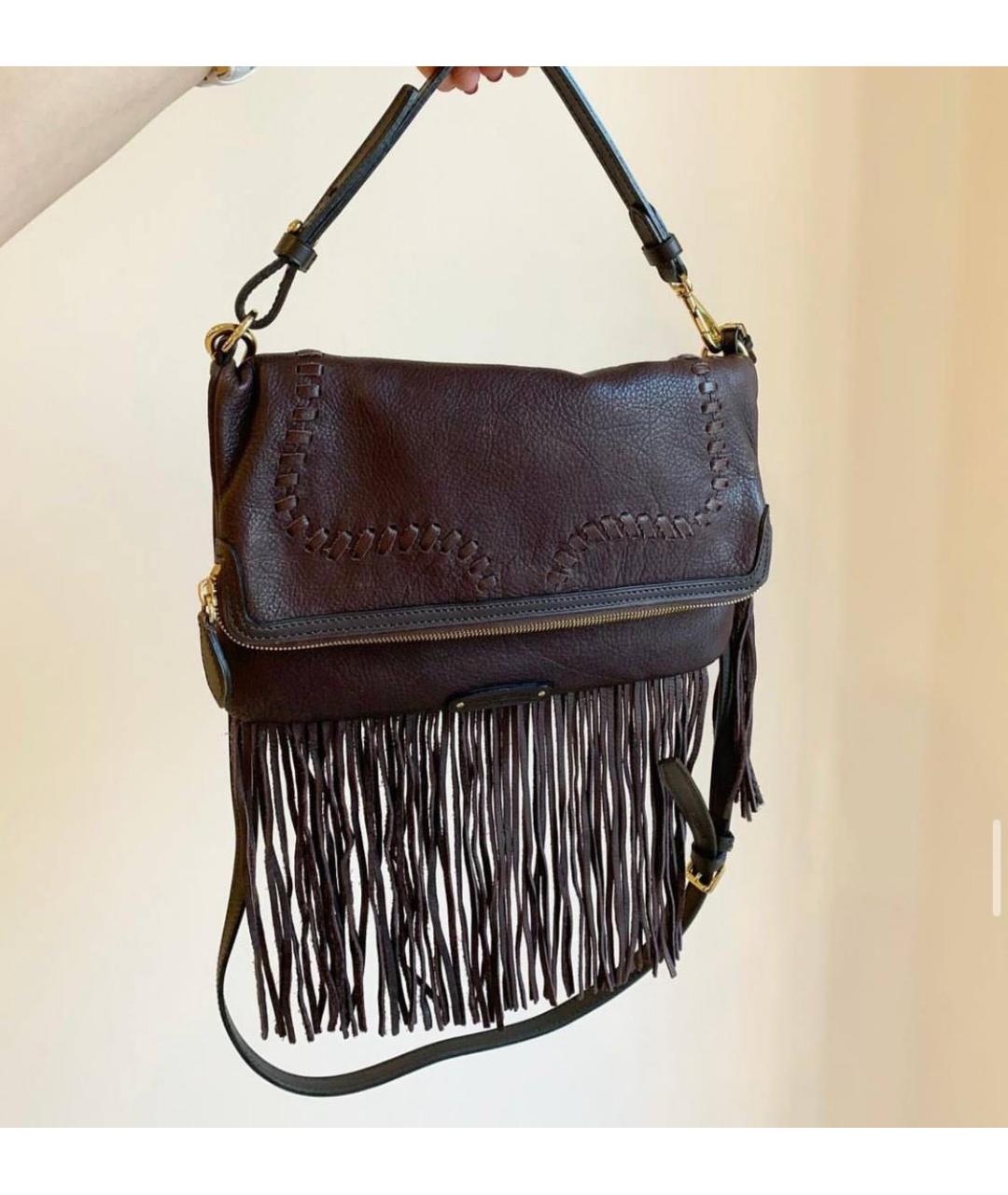 RALPH LAUREN Коричневая кожаная сумка через плечо, фото 7
