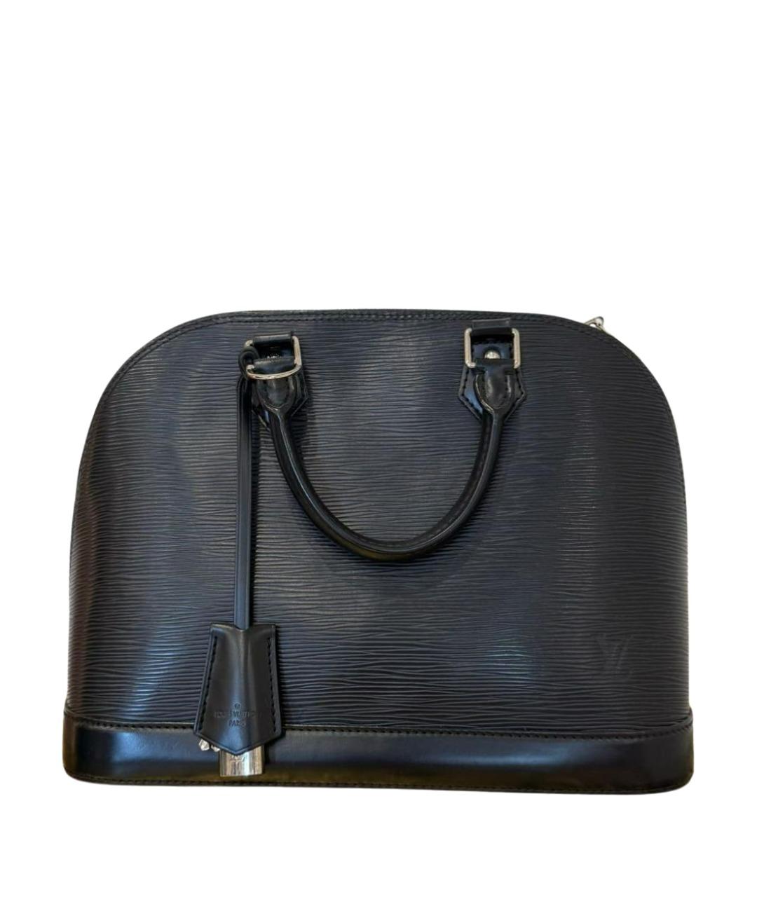 LOUIS VUITTON Черная кожаная сумка с короткими ручками, фото 1