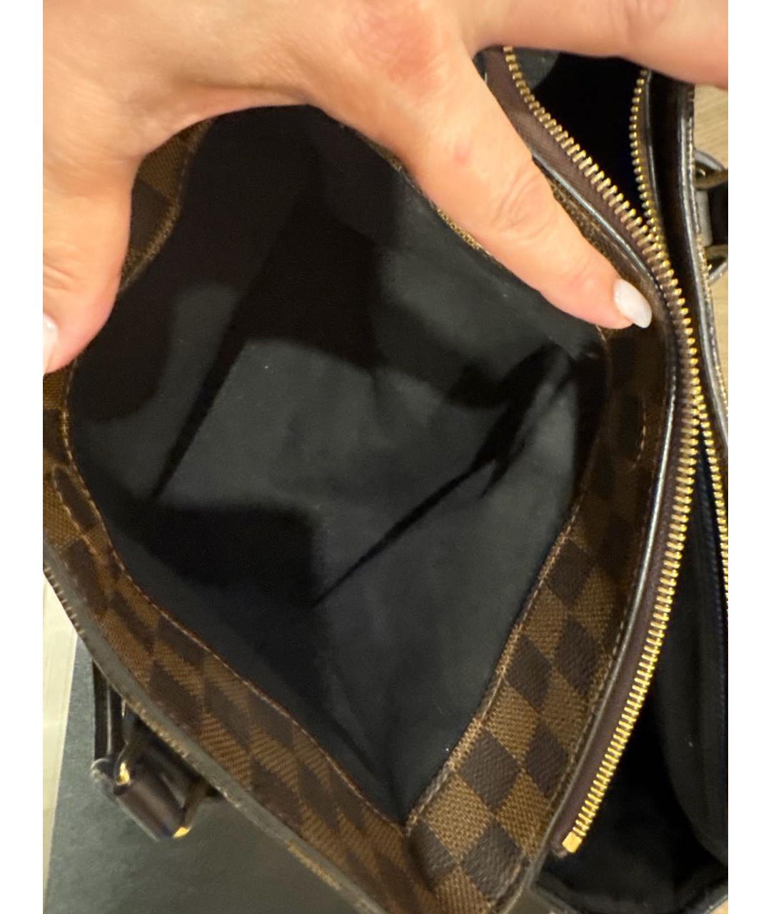 LOUIS VUITTON Коричневая канва сумка с короткими ручками, фото 6