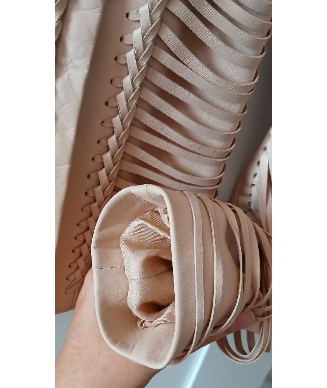 GUCCI Бежевая кожаная куртка, фото 3