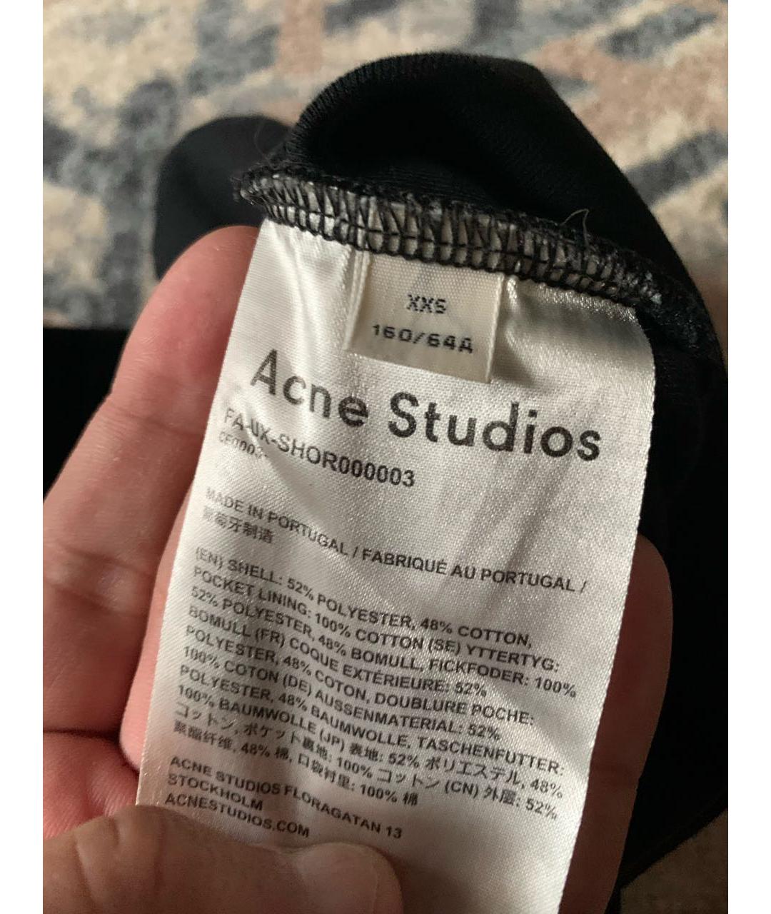 ACNE STUDIOS Черные хлопковые шорты, фото 5